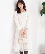 画像をギャラリービューアに読み込む, レース袖コンシャスワンピース/MM347406