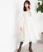 画像をギャラリービューアに読み込む, レース袖コンシャスワンピース/MM347406