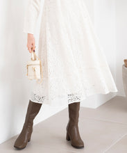 画像をギャラリービューアに読み込む, レース袖コンシャスワンピース/MM347406