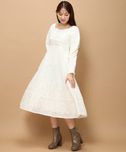 画像をギャラリービューアに読み込む, レース袖コンシャスワンピース/MM347406