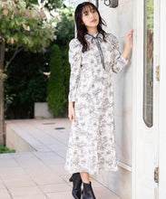 画像をギャラリービューアに読み込む, ハイネックタイ付きフラワーワンピース/MM347410