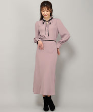 画像をギャラリービューアに読み込む, ハンマーサテン配色ボウタイブラウス/MM348101