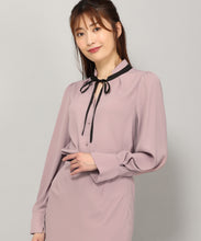 画像をギャラリービューアに読み込む, ハンマーサテン配色ボウタイブラウス/MM348101