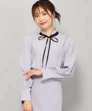 画像をギャラリービューアに読み込む, ハンマーサテン配色ボウタイブラウス/MM348101