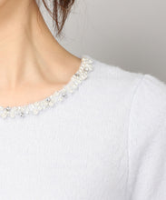 画像をギャラリービューアに読み込む, フラッフィー丸首ビジューニット/MM348303