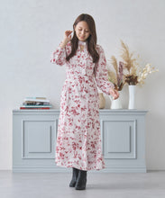 画像をギャラリービューアに読み込む, ぼかしフラワータイ付きワンピース/MM437409