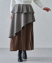画像をギャラリービューアに読み込む, ペプラムベルト付き異素材スカート/MM447211