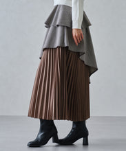 画像をギャラリービューアに読み込む, ペプラムベルト付き異素材スカート/MM447211