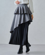 画像をギャラリービューアに読み込む, ペプラムベルト付き異素材スカート/MM447211
