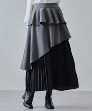 画像をギャラリービューアに読み込む, ペプラムベルト付き異素材スカート/MM447211