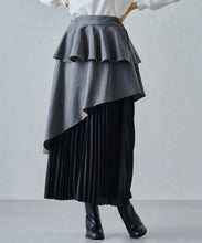 画像をギャラリービューアに読み込む, ペプラムベルト付き異素材スカート/MM447211