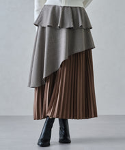 画像をギャラリービューアに読み込む, ペプラムベルト付き異素材スカート/MM447211