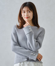 画像をギャラリービューアに読み込む, ラメリブパール袖ニット/MM448301