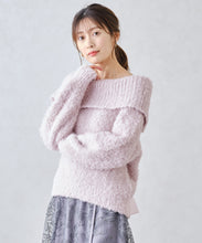 画像をギャラリービューアに読み込む, バックリボンプードルオフショルニット/MM448314