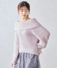 画像をギャラリービューアに読み込む, バックリボンプードルオフショルニット/MM448314