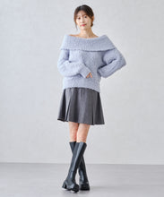 画像をギャラリービューアに読み込む, バックリボンプードルオフショルニット/MM448314