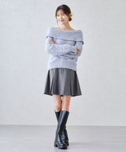 画像をギャラリービューアに読み込む, バックリボンプードルオフショルニット/MM448314