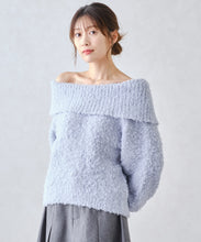 画像をギャラリービューアに読み込む, バックリボンプードルオフショルニット/MM448314