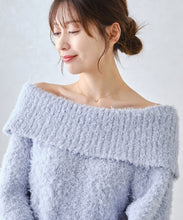 画像をギャラリービューアに読み込む, バックリボンプードルオフショルニット/MM448314