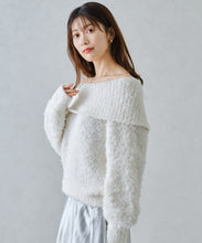 画像をギャラリービューアに読み込む, バックリボンプードルオフショルニット/MM448314