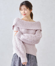 画像をギャラリービューアに読み込む, バックリボンプードルオフショルニット/MM448314