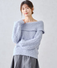 画像をギャラリービューアに読み込む, バックリボンプードルオフショルニット/MM448314