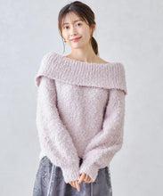 画像をギャラリービューアに読み込む, バックリボンプードルオフショルニット/MM448314