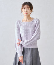画像をギャラリービューアに読み込む, スクエアネックケーブルパールニット/MM448318