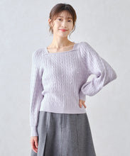 画像をギャラリービューアに読み込む, スクエアネックケーブルパールニット/MM448318