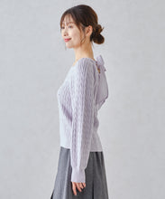 画像をギャラリービューアに読み込む, スクエアネックケーブルパールニット/MM448318