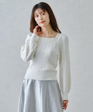画像をギャラリービューアに読み込む, スクエアネックケーブルパールニット/MM448318