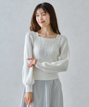 画像をギャラリービューアに読み込む, スクエアネックケーブルパールニット/MM448318