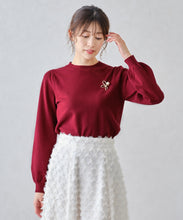 画像をギャラリービューアに読み込む, ブローチ付きカラーニット/MM448321