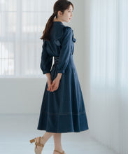 画像をギャラリービューアに読み込む, バックレースアップポリデニムスカート/MM517213