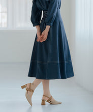 画像をギャラリービューアに読み込む, バックレースアップポリデニムスカート/MM517213