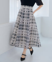 画像をギャラリービューアに読み込む, シアーチェックフレアスカート/MM517217