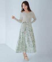 画像をギャラリービューアに読み込む, カシュクールフラワー柄ドッキングワンピース/MM517405