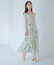 画像をギャラリービューアに読み込む, カシュクールフラワー柄ドッキングワンピース/MM517405