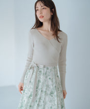 画像をギャラリービューアに読み込む, カシュクールフラワー柄ドッキングワンピース/MM517405