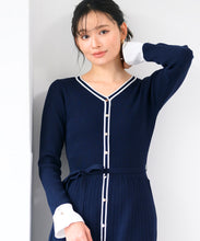 画像をギャラリービューアに読み込む, カフス袖Vネックニットワンピース/MM517413