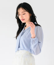 画像をギャラリービューアに読み込む, パールバー付きタイブラウス/MM518101