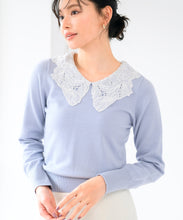 画像をギャラリービューアに読み込む, レース刺繍衿ニット/MM518309