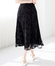 画像をギャラリービューアに読み込む, ラメフラワー刺繍スカート/MM527201