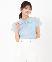 画像をギャラリービューアに読み込む, シアーフリルボウタイブラウス/MM528105