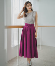画像をギャラリービューアに読み込む, バイカラーウエストフレアスカート/MM537201
