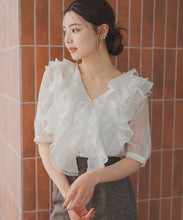 画像をギャラリービューアに読み込む, フリルレイヤードブラウス/MM538106