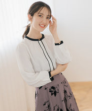 画像をギャラリービューアに読み込む, 配色バンドカラーブラウス/MM538110