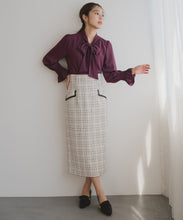 画像をギャラリービューアに読み込む, ツイードチェックタイトスカート/MM547204