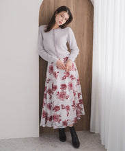 画像をギャラリービューアに読み込む, 水彩フラワーカットジャガードスカート/MM547213