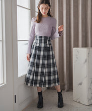 画像をギャラリービューアに読み込む, ラメ配色フレア袖ハイネックニット/MM548308